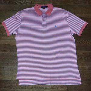 Ralph Lauren Polo salmon colored striped polo